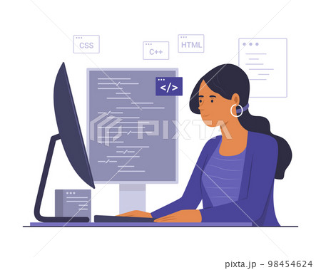 Programmer Process Coding for Software Development Concept Illustration 98454624