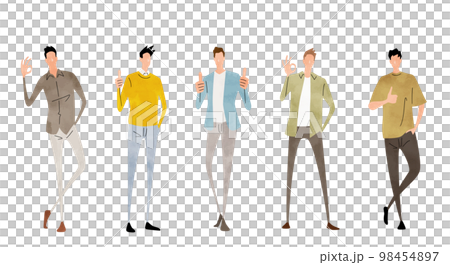 Vector illustration material: man giving OK sign, person set, business Vector illustration material: man giving OK sign, person set, business 98454897