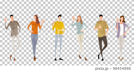 Vector illustration material: set of people who give an OK sign 98454898