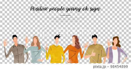 Vector illustration material: set of people who give an OK sign 98454899