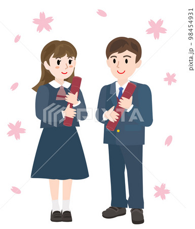卒業式の生徒たち 卒業式の生徒たち 98454931
