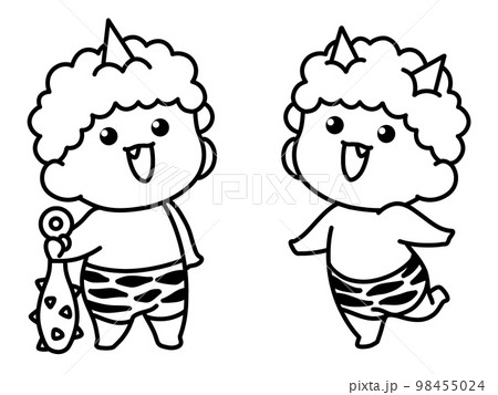 シンプルな鬼の線画イラスト シンプルな鬼の線画イラスト 98455024