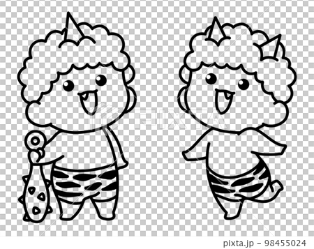 シンプルな鬼の線画イラスト シンプルな鬼の線画イラスト 98455024