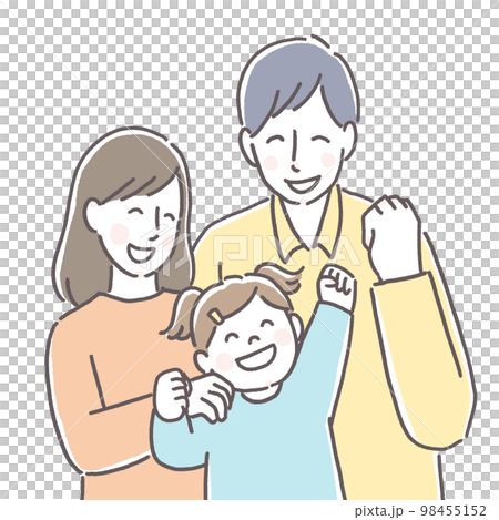 Parents who are happy with their child's growth 98455152