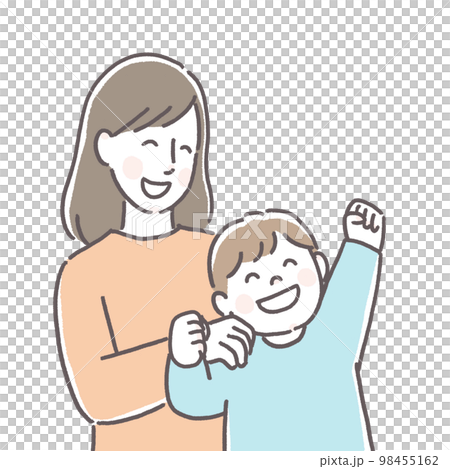 A happy child and a mother praising 98455162