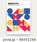 Abstract retro pattern. Minimalistic basic geometry forms. Bauhaus style. Cover design. Poster vector template 98455266