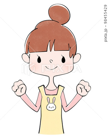 手遊びをする保育士（女性）のイラスト 98455429