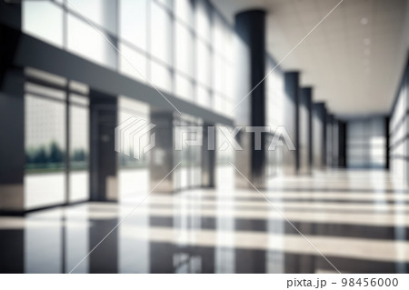 Blur background of empty entrance hall of modern public station or large convention center lobby Blur background of empty entrance hall of modern public station or large convention center lobby 98456000