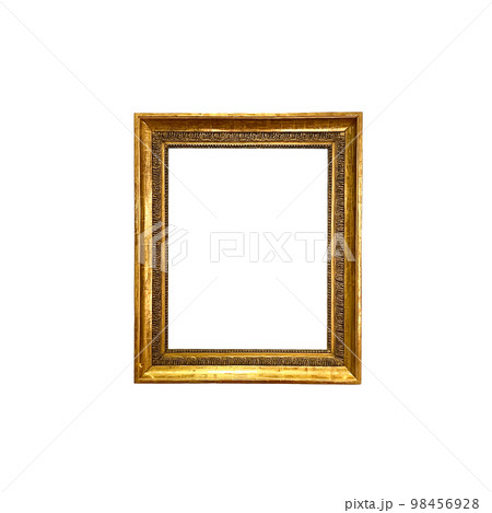 Home decor and interior design, antique golden art gallery frame isolated on white background, furniture and decoration detail 98456928