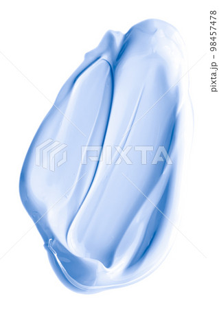 Pastel blue beauty swatch, skincare and makeup cosmetic product sample texture isolated on white background, make-up smudge, cream cosmetics smear or paint brush stroke closeup 98457478