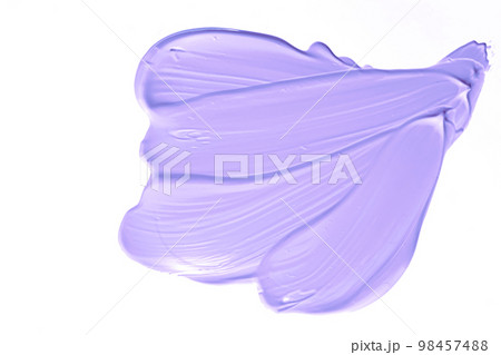 Pastel purple beauty swatch, skincare and makeup cosmetic product sample texture isolated on white background, make-up smudge, cream cosmetics smear or paint brush stroke closeup 98457488