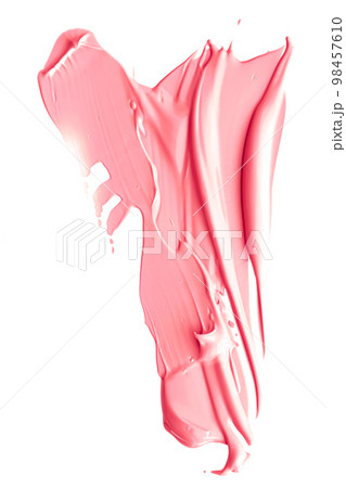 Pastel coral beauty swatch, skincare and makeup cosmetic product sample texture isolated on white background, make-up smudge, cream cosmetics smear or paint brush stroke closeup Pastel coral beauty swatch, skincare and makeup cosmetic product sample texture isolated on white background, make-up smudge, cream cosmetics smear or paint brush stroke closeup 98457610