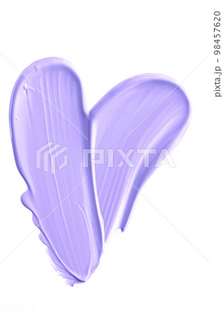 Pastel purple beauty swatch, skincare and makeup cosmetic product sample texture isolated on white background, make-up smudge, cream cosmetics smear or paint brush stroke closeup 98457620