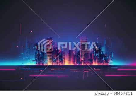 Futuristic smart city with internet communication and computer network concept 98457811