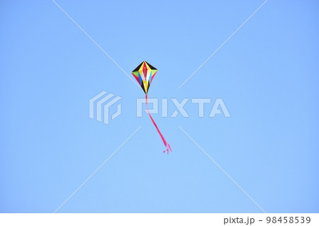 快晴の空高く上がる凧 98458539