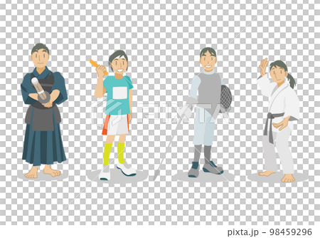 運動部に所属する学生たち 98459296