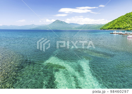 支笏湖、山線鉄橋から恵庭岳　千歳市 98460297