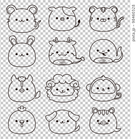 Zodiac Zodiac Simple deformed line drawing 98460328