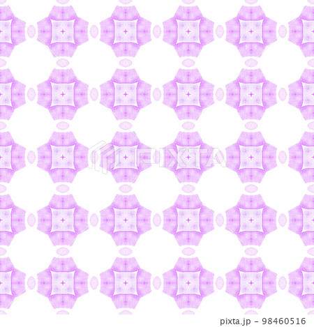 Medallion seamless pattern. Purple neat boho chic summer design. Watercolor medallion seamless border. Textile ready outstanding print, swimwear fabric, wallpaper, wrapping. Medallion seamless pattern. Purple neat boho chic summer design. Watercolor medallion seamless border. Textile ready outstanding print, swimwear fabric, wallpaper, wrapping. 98460516