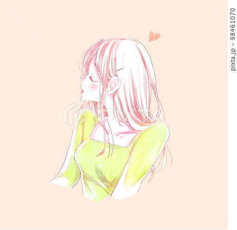 キス顔の女性　横顔 98461070