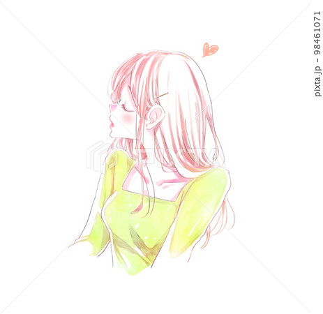 キス顔の女性　横顔 98461071