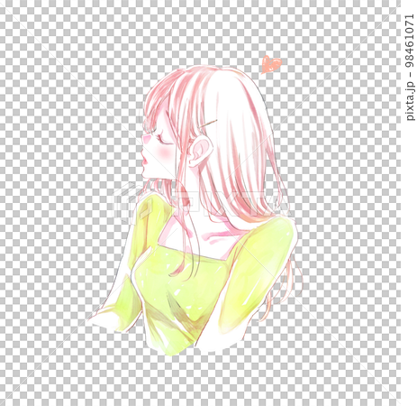 キス顔の女性　横顔 98461071