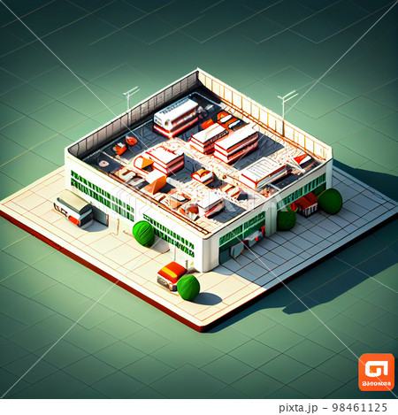 visualization of shop 3d, isometric 98461125