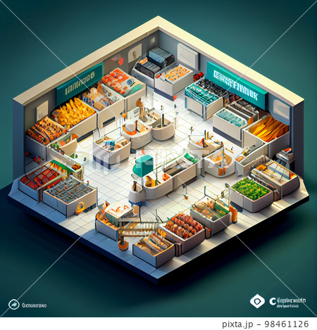 visualization of shop 3d, isometric 98461126
