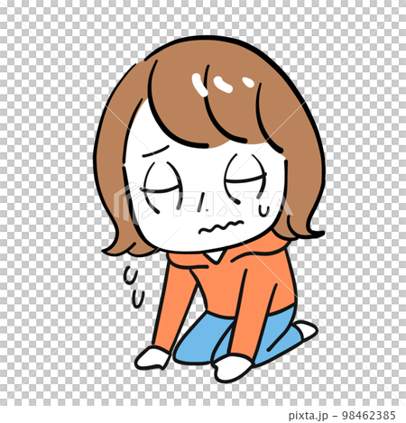 女性　落ち込む 98462385