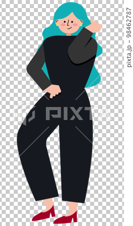 髪の毛の調子が良くてご機嫌な女性のイラスト 98462787