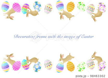 イースターをイメージした飾りフレーム 98463302