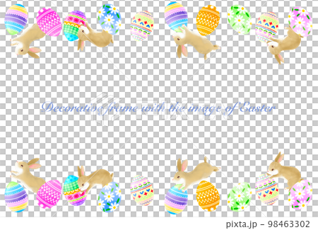 イースターをイメージした飾りフレーム 98463302