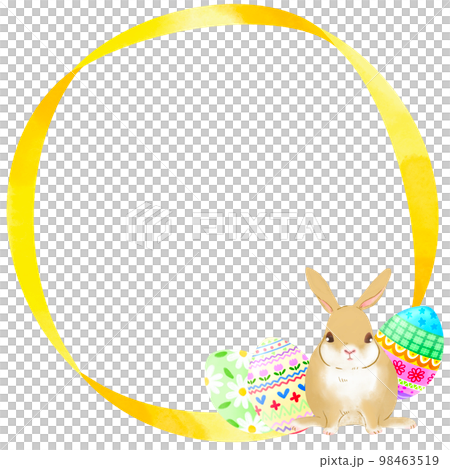 A circular decorative frame inspired by Easter 98463519