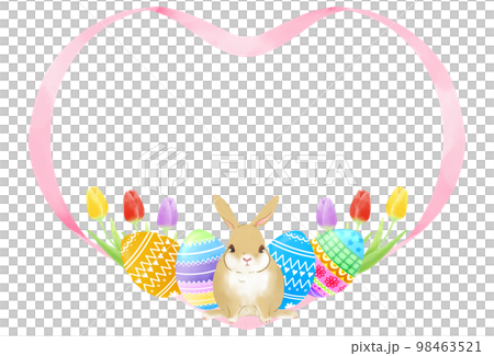 Heart-shaped decorative frame inspired by Easter Heart-shaped decorative frame inspired by Easter 98463521