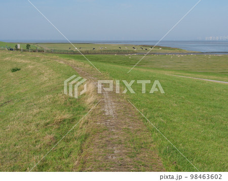 the village of ditzum at the ems river 98463602