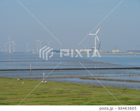 the village of ditzum at the ems river the village of ditzum at the ems river 98463605