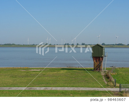 the village of ditzum at the ems river 98463607