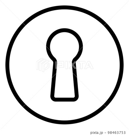 Keyhole lock icon, summer travel, nature sun line security vacation 98463753