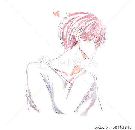 キス顔の男性　横顔 98463846