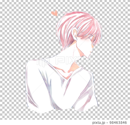 キス顔の男性　横顔 98463846