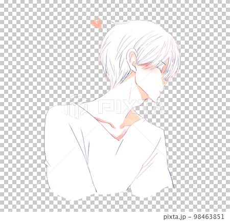 親吻臉男人輪廓線描 98463851