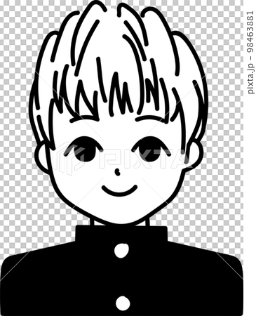 Icon of a male student in short shorts Monochrome Icon of a male student in short shorts Monochrome 98463881
