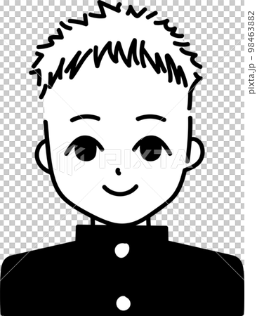 短髮男學生圖標單色 98463882