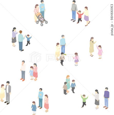 アイソメトリック 家族 ファミリー 人物 男性 女性 カップル イラスト素材 アイソメトリック 家族 ファミリー 人物 男性 女性 カップル イラスト素材 98466063