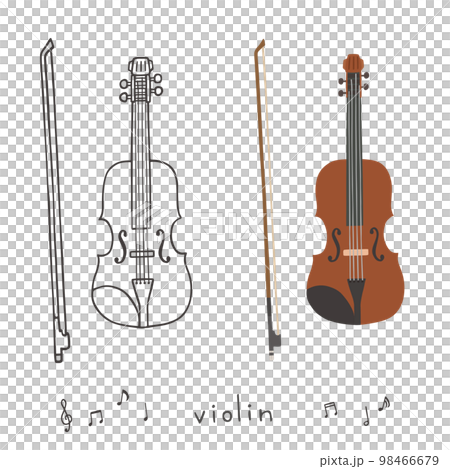 バイオリンの手描きイラストセット 98466679