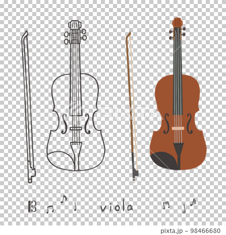 ヴィオラの手描きイラストセット 98466680
