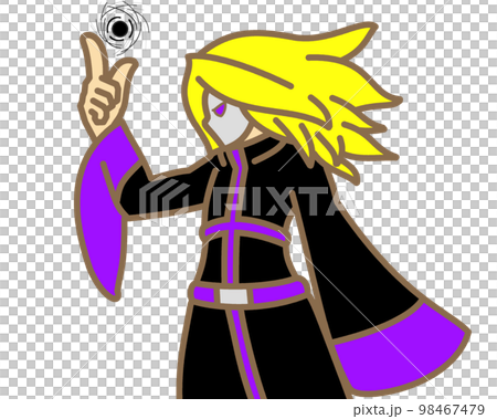 禍々しい魔法を発動する魔法使い『紫』 98467479