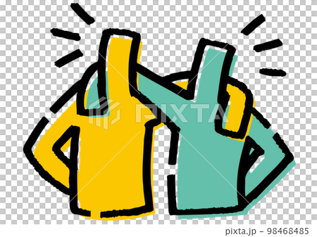 肩を組む2人の仲良し棒人間 肩を組む2人の仲良し棒人間 98468485