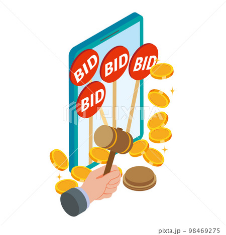インターネットオークションのイメージイラスト 98469275