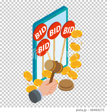 インターネットオークションのイメージイラスト 98469275